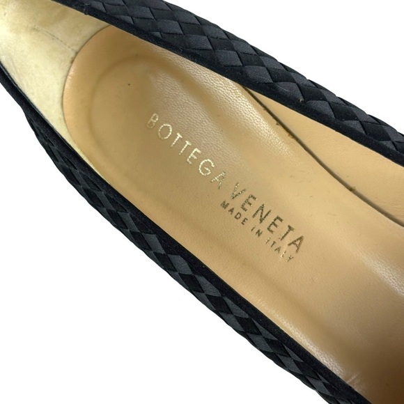 BOTTEGA VENETA 17087 POINTED TOE SILK INTRECCIATO LEATHER SOLE PUMP HEELS - Picture 12 of 14